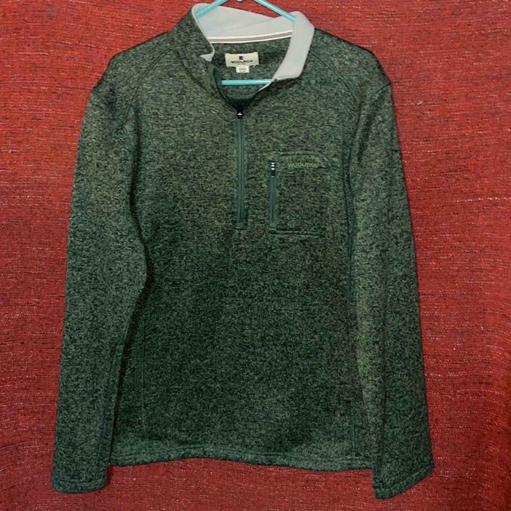 Woolrich pullover 1/4 zip. Mens XL. Green